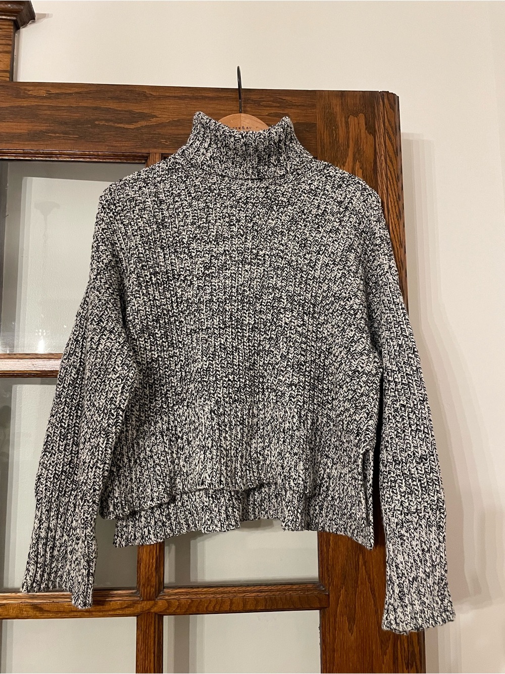 Madewell Marled Black & White Turtleneck Sweater